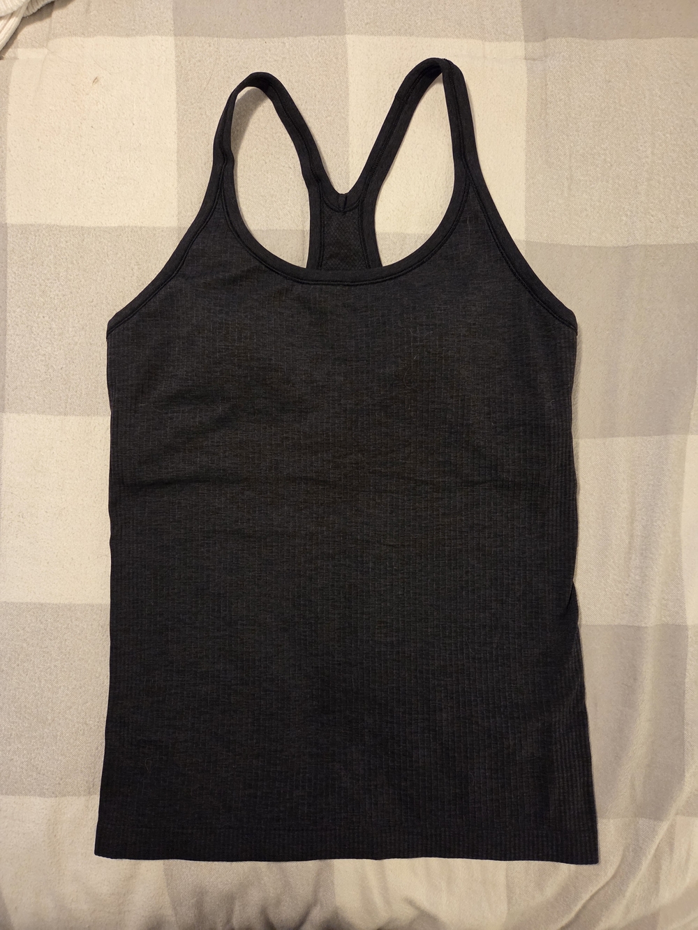 Lululemon Ebb to Street Tank Top Slate Gray Size 10 Ribbed Racerback  Shelf Bra